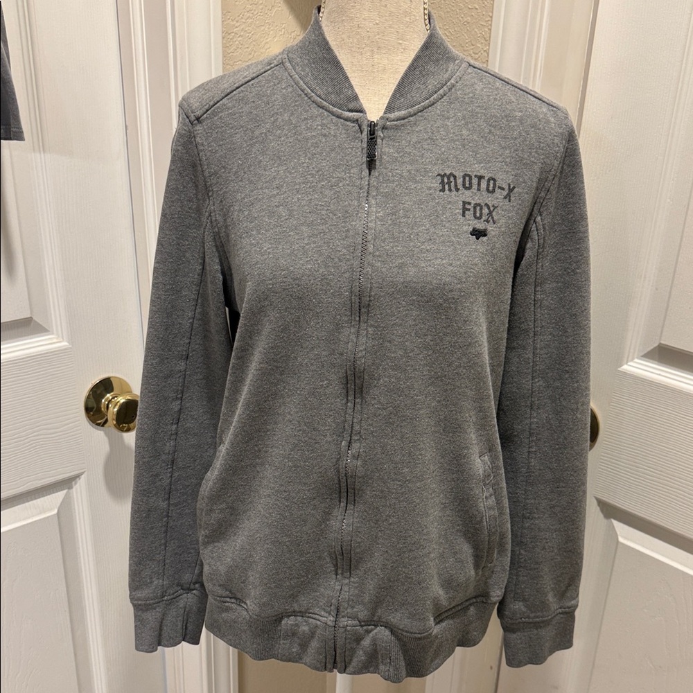 Fox Moto-X Women's Gray Bomber Zip Jacket